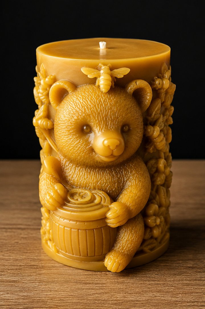 Handgemaakte bijenwaskaars van MikkyFast Gold Nectar
